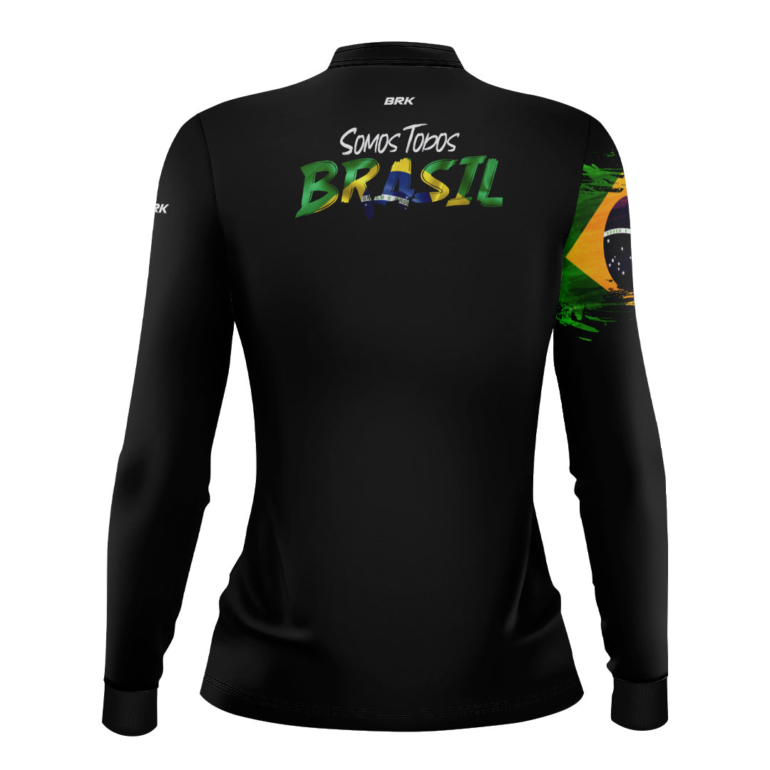 Camisa de Motociclismo Feminina Brk Patriota com Proteção Solar UV50+