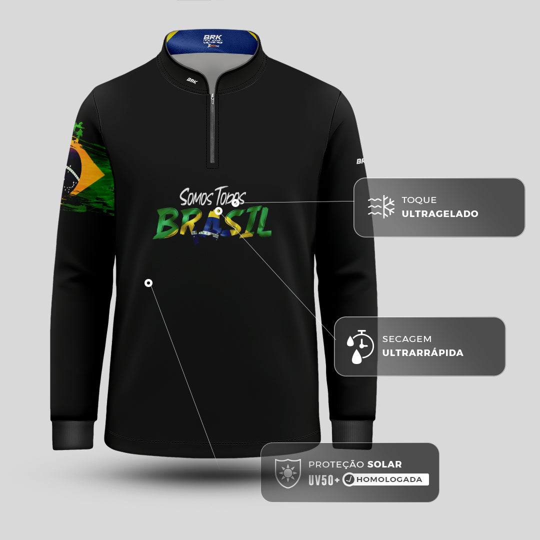 Camisa de Motociclismo Infantil Brk Patriota com Proteção Solar UV50+