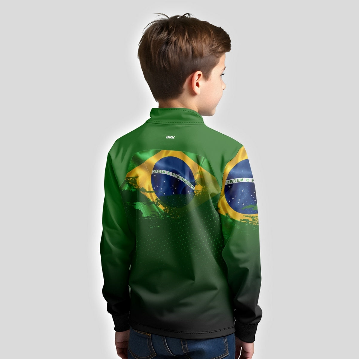 Camisa de Motociclismo Infantil Brk Independência Brasil com Proteção Solar UV50+