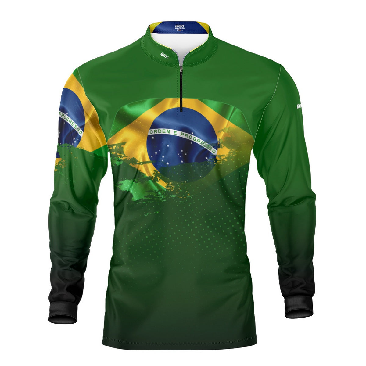 Camisa de Motociclismo Brk Brasil Verde com Proteção Solar UV50+