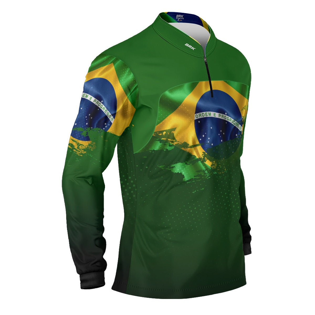 Camisa de Motociclismo Brk Brasil Verde com Proteção Solar UV50+