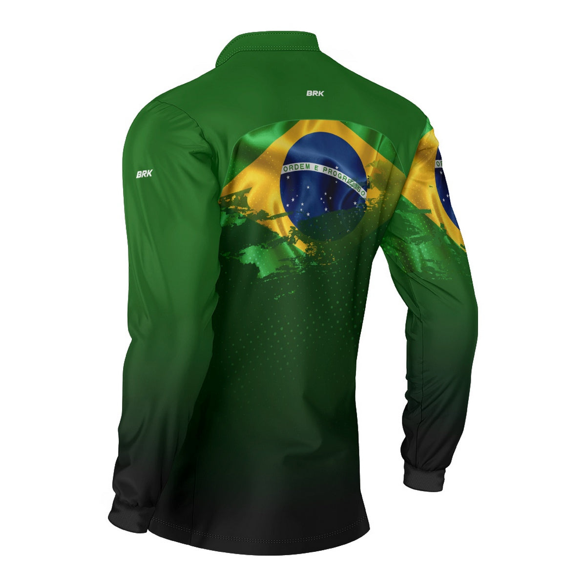 Camisa de Motociclismo Brk Brasil Verde com Proteção Solar UV50+