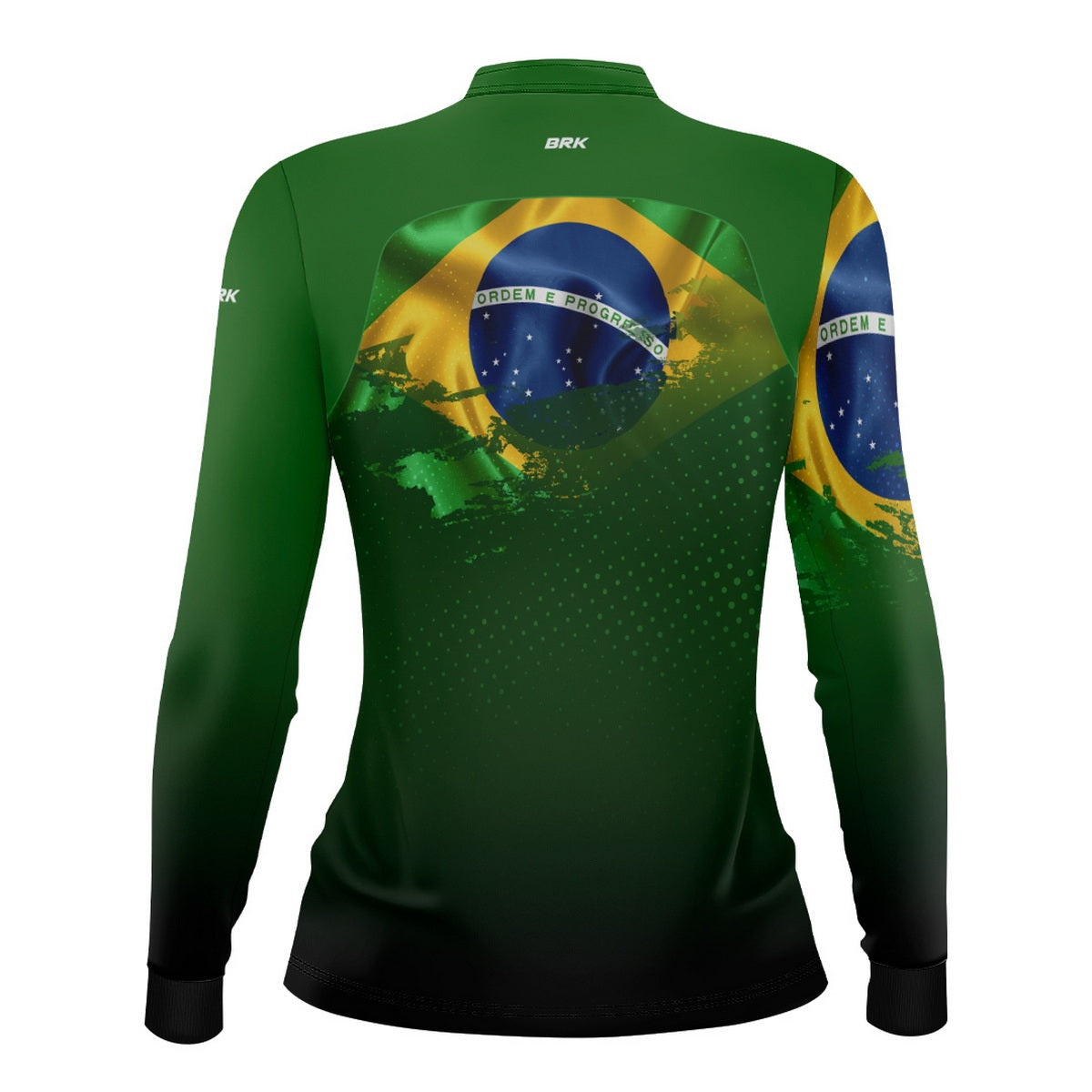 Camisa de Motociclismo Feminina Brk Brasil Verde com Proteção Solar UV50+