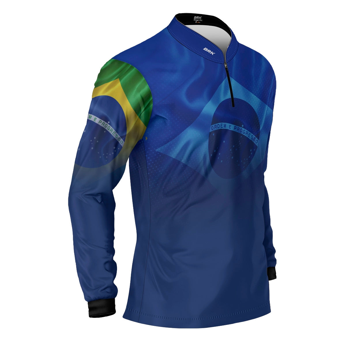 Camisa de Motociclismo Brk Brasil Azul com Proteção Solar UV50+