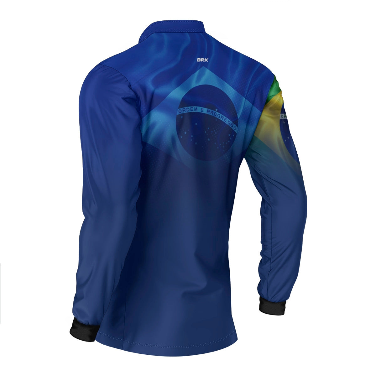 Camisa de Motociclismo Brk Brasil Azul com Proteção Solar UV50+