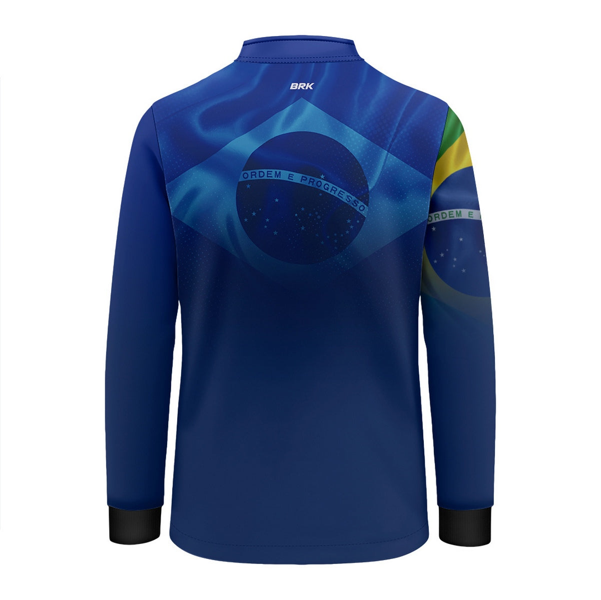 Camisa de Motociclismo Infantil Brk Brasil Azul com Proteção Solar UV50+