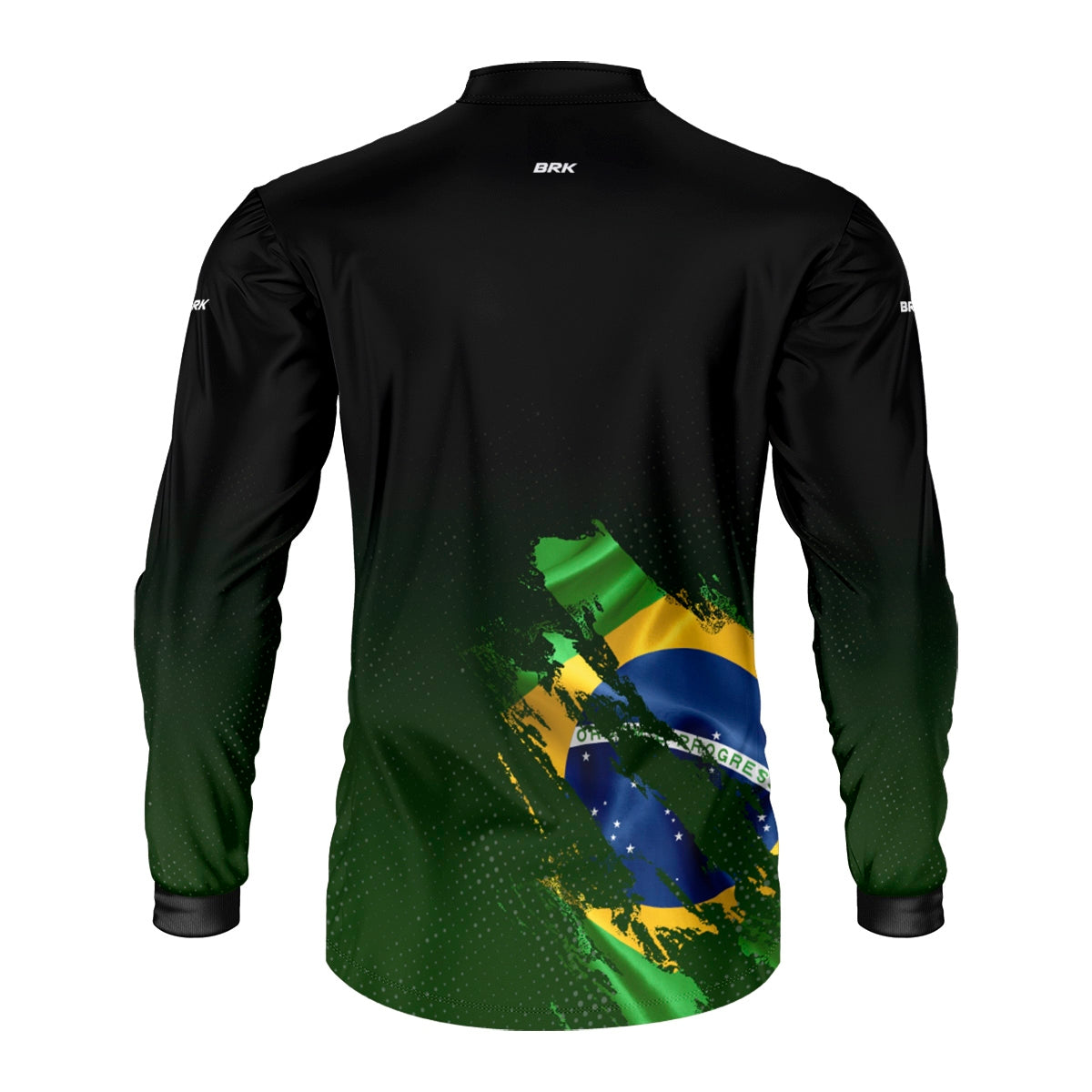 Camisa de Motociclismo Brk Bandeira Brasil Lateral com Proteção Solar UV50+