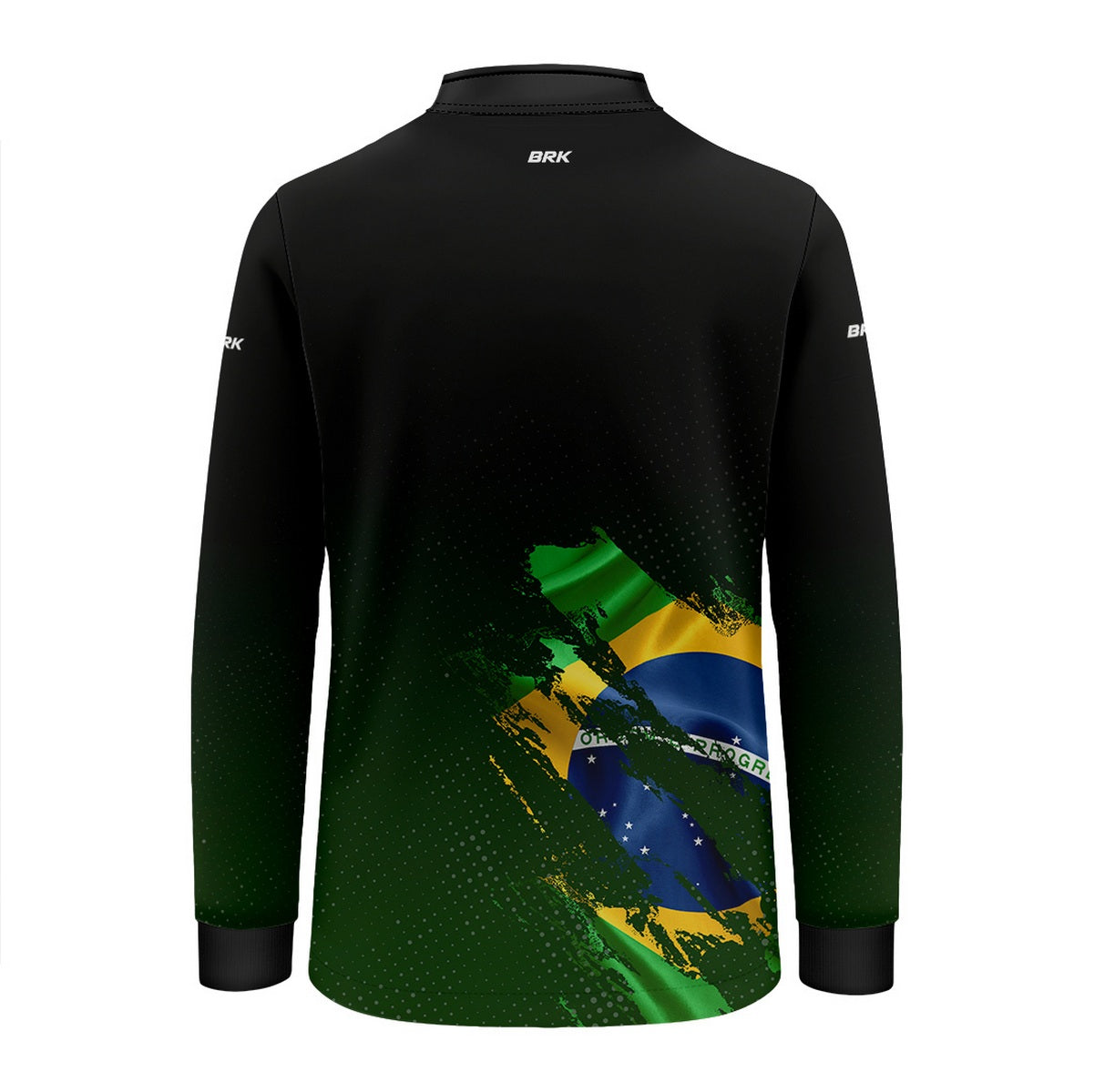 Camisa de Motociclismo Infantil Brk Bandeira Brasil Lateral com Proteção Solar UV50+