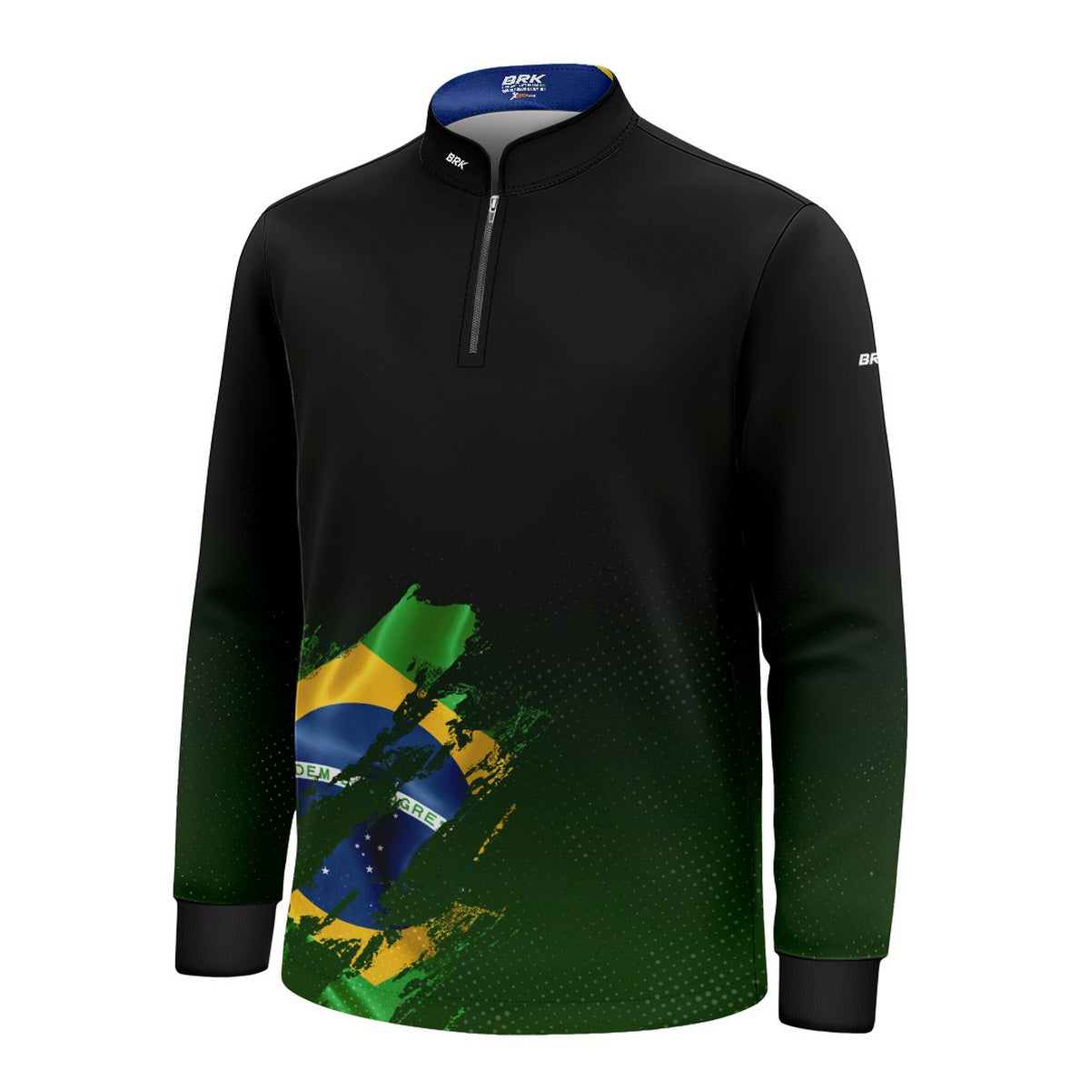 Camisa de Motociclismo Infantil Brk Bandeira Brasil Lateral com Proteção Solar UV50+