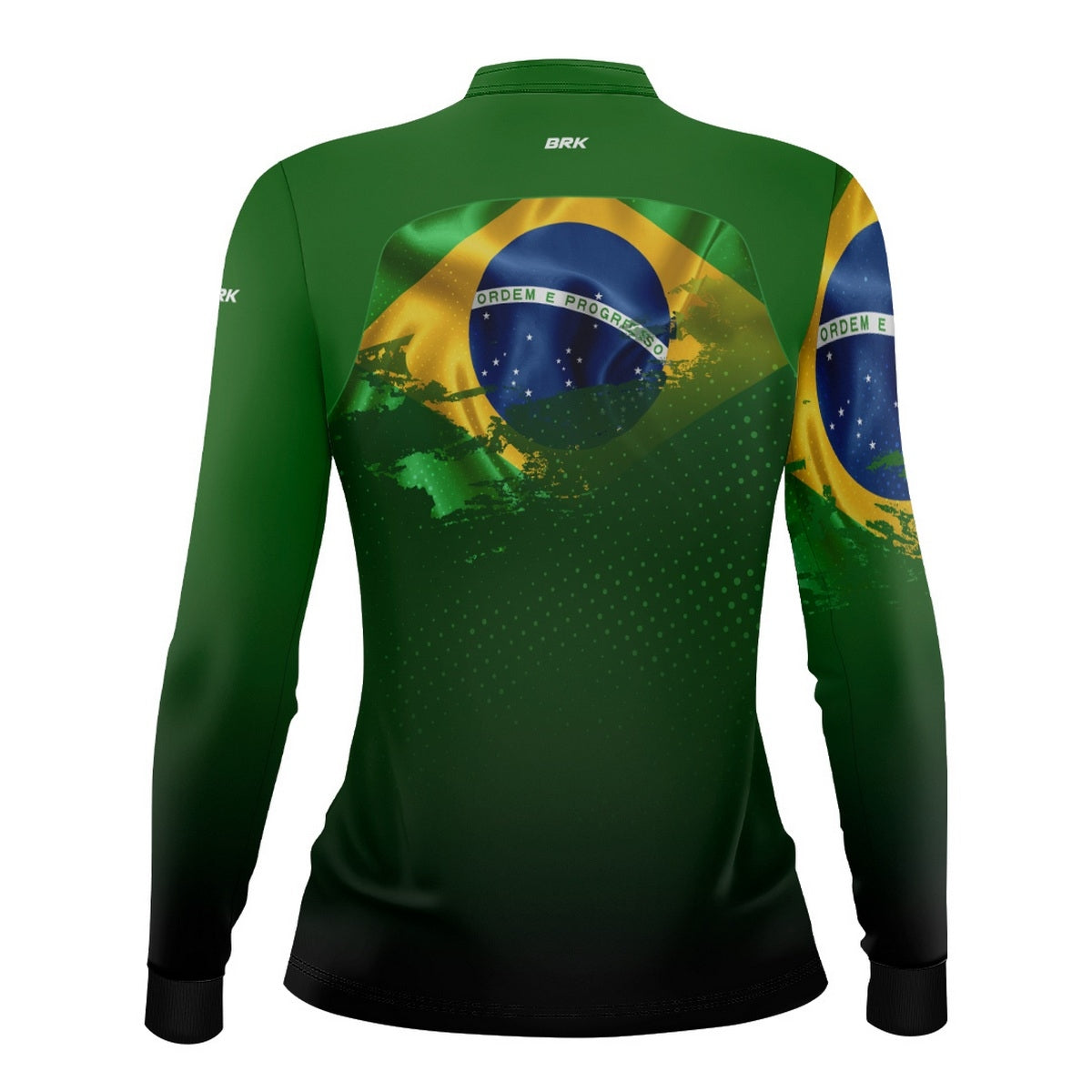 Camisa de Motociclismo Feminina Brk Independência Brasil Verde com Proteção Solar UV50+