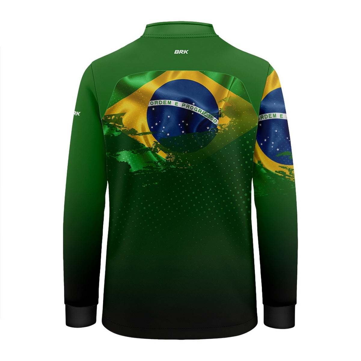 Camisa de Motociclismo Infantil Brk Independência Brasil Verde com Proteção Solar UV50+
