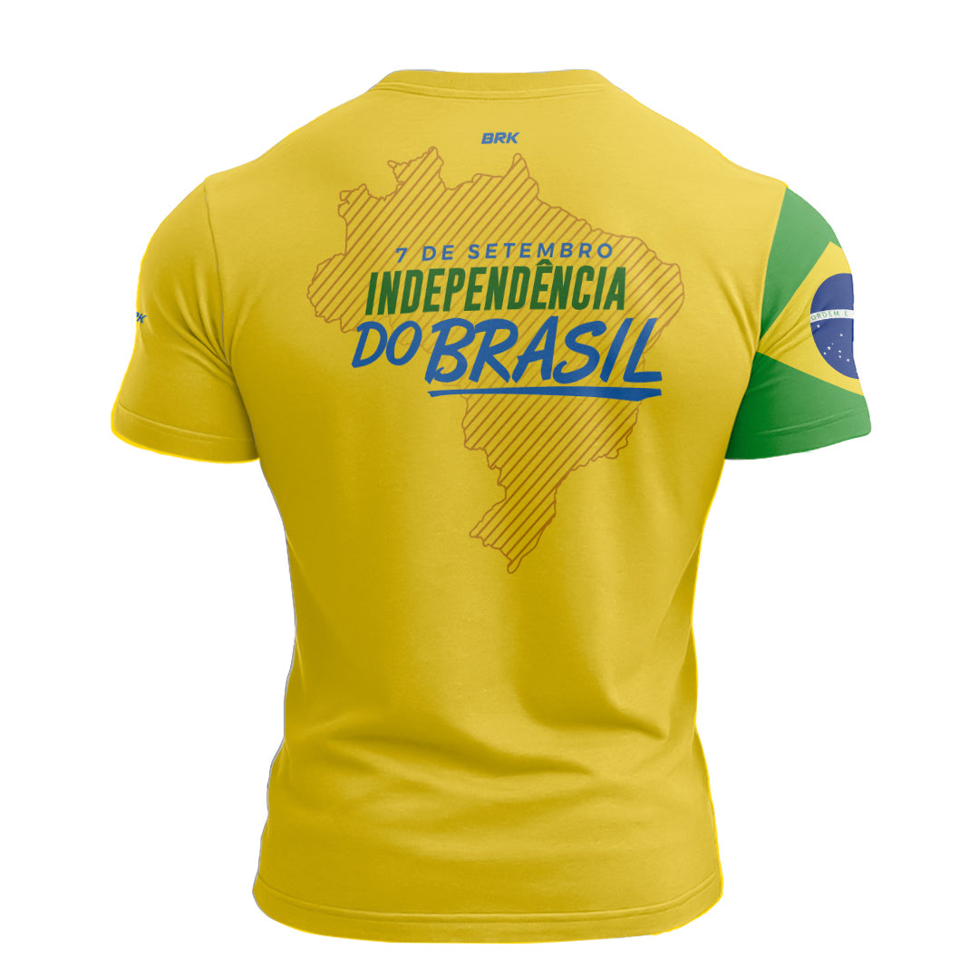 Camiseta de Motociclismo Brk Brasil Amarelo com Proteção Solar UV50+