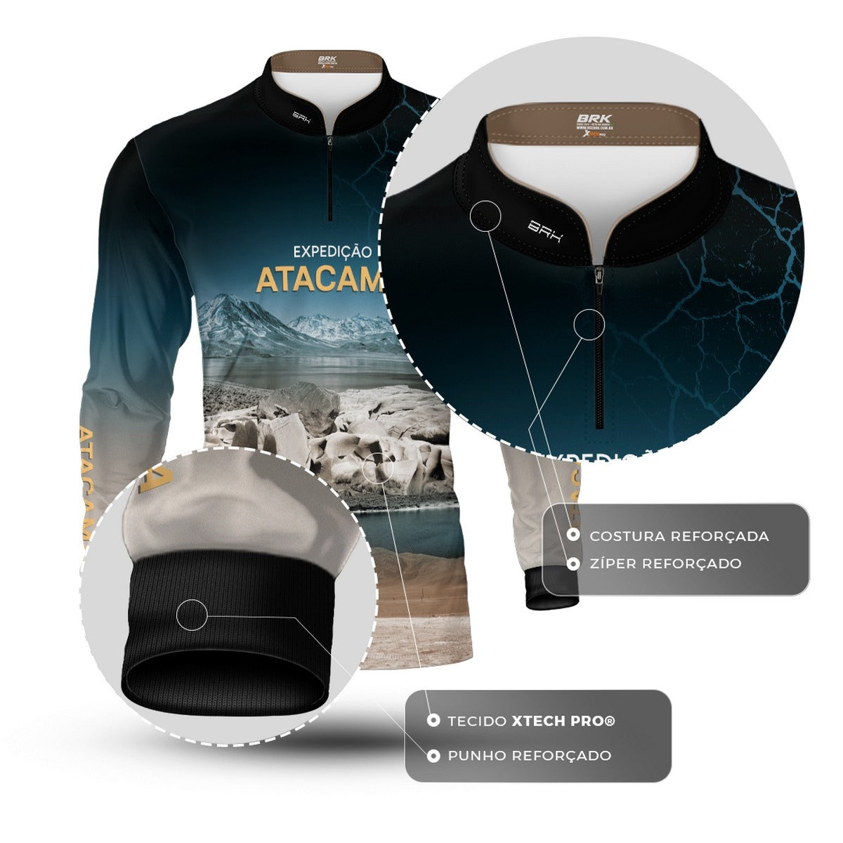 Camisa de Motociclismo Brk Expedição Atacama com Proteção UV50