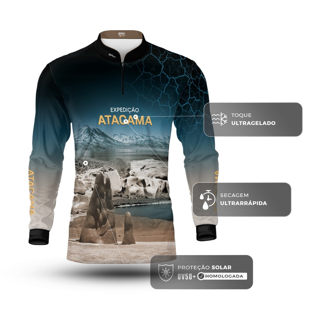 Camisa de Motociclismo Brk Expedição Atacama com Proteção UV50