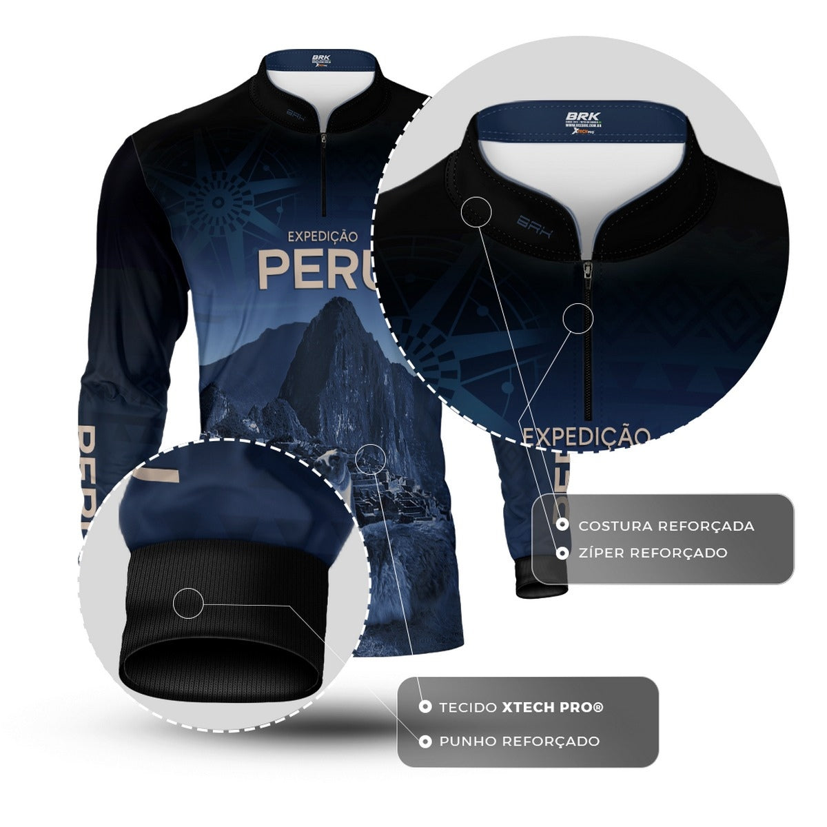 Camisa de Motociclismo Brk Expedição Peru com Proteção UV50