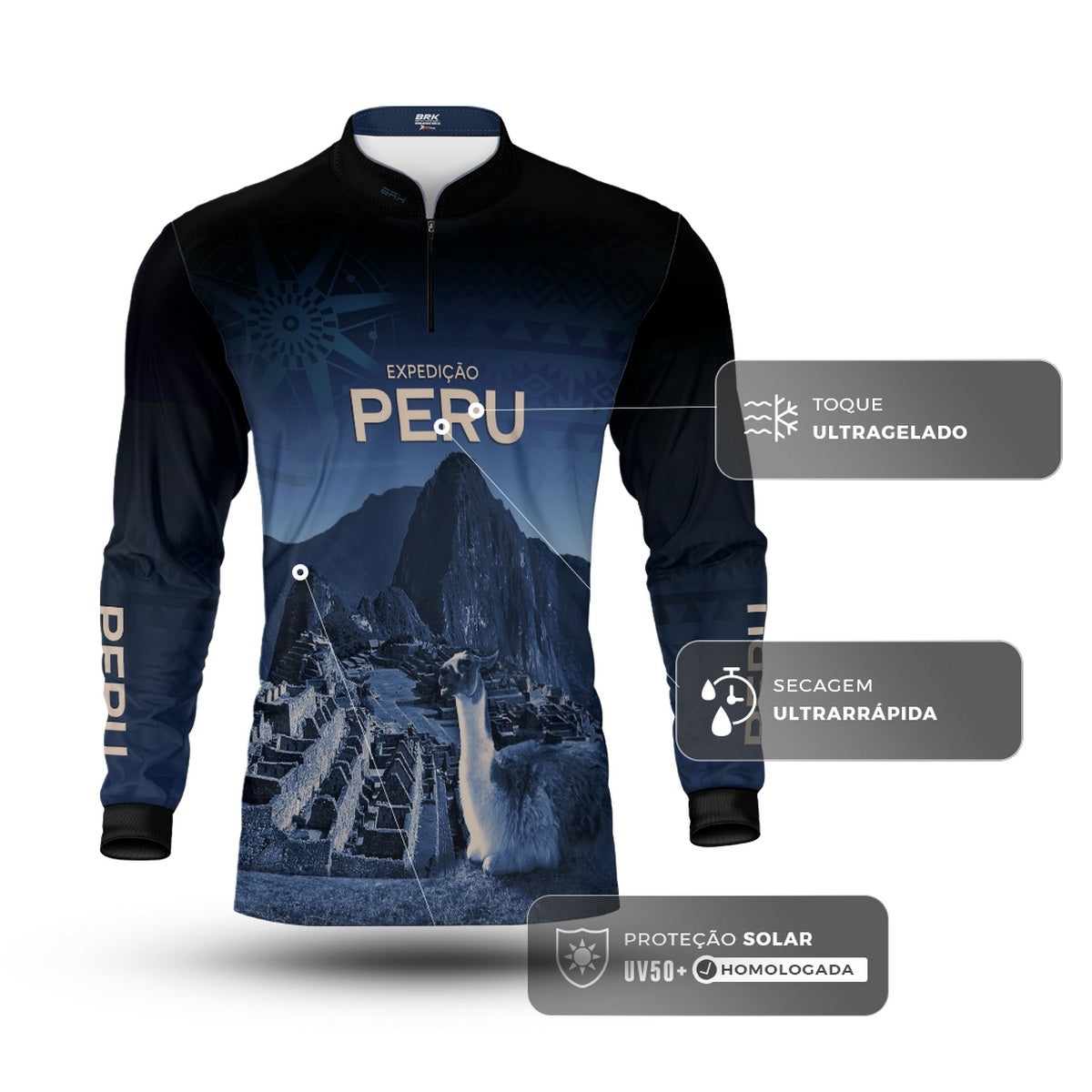 Camisa de Motociclismo Brk Expedição Peru com Proteção UV50