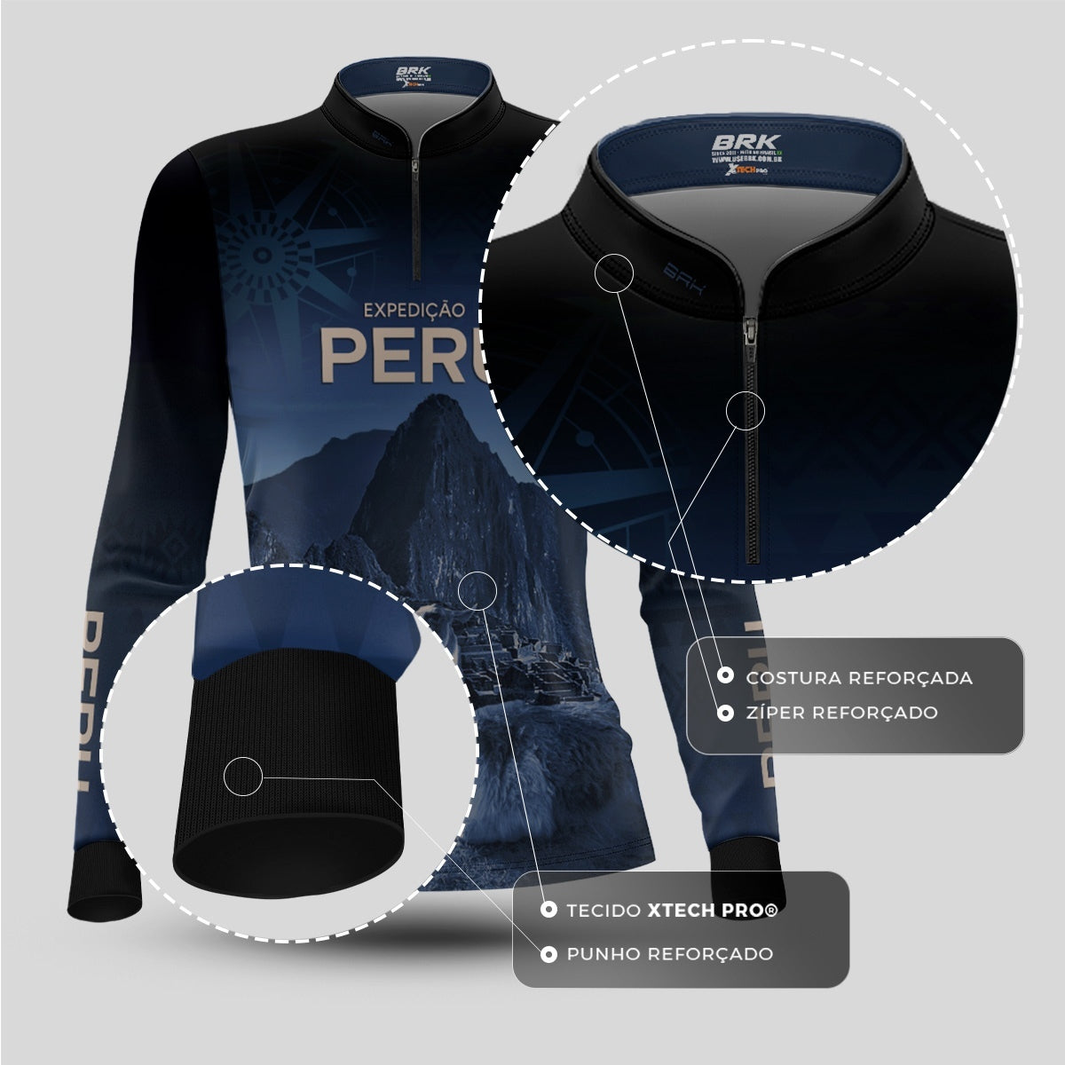 Camisa de Motociclismo Feminina Brk Expedição Peru com Proteção UV50