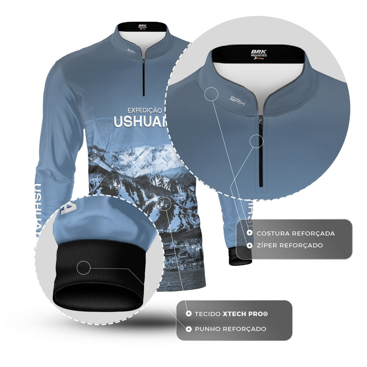 Camisa de Motociclismo Brk Expedição Ushuaia com Proteção UV50