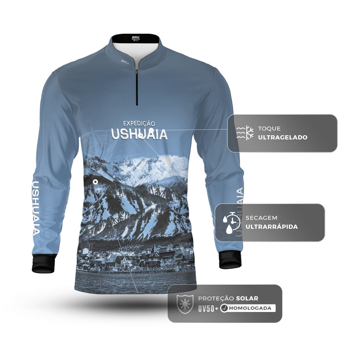 Camisa de Motociclismo Brk Expedição Ushuaia com Proteção UV50