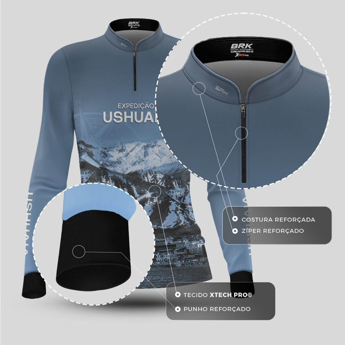 Camisa de Motociclismo Feminina Brk Expedição Ushuaia com Proteção UV50