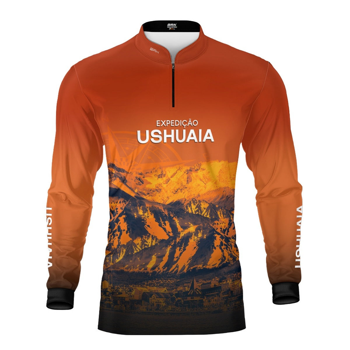 Camisa de Motociclismo Brk Laranja Expedição Ushuaia com Proteção UV50