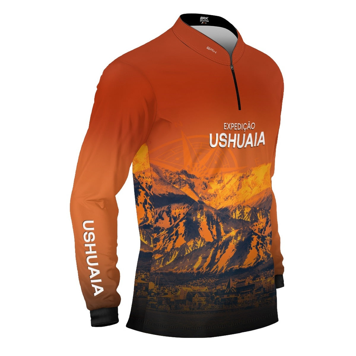Camisa de Motociclismo Brk Laranja Expedição Ushuaia com Proteção UV50