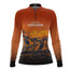 Camisa de Motociclismo Feminina Brk Laranja Expedição Ushuaia com Proteção UV50