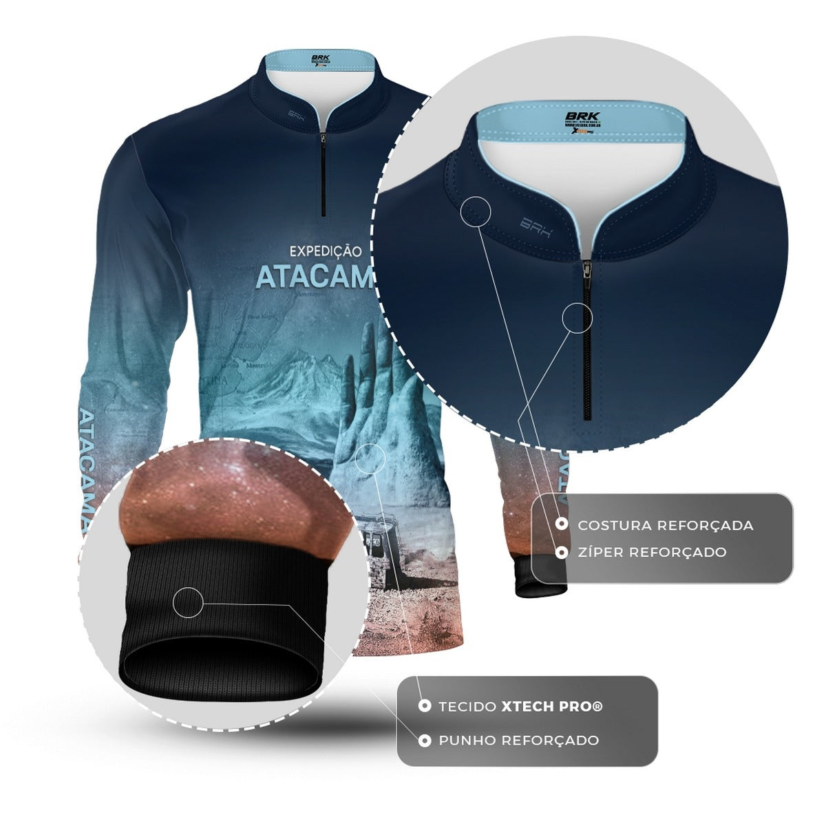 Camisa de Motociclismo Brk Expedição Atacama com Proteção UV50