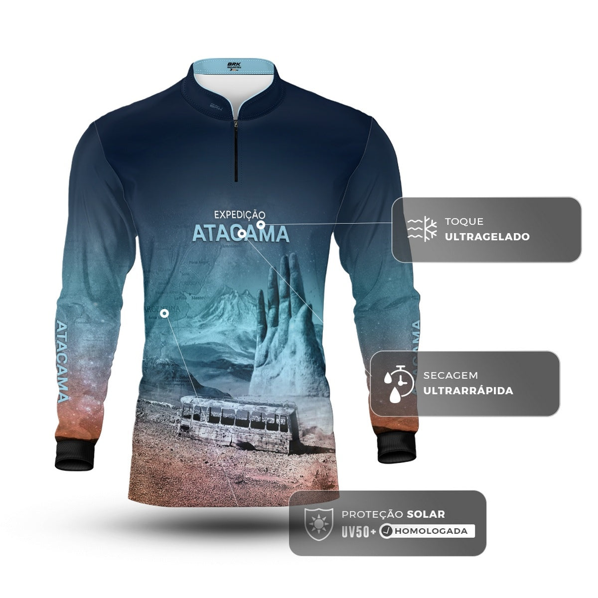 Camisa de Motociclismo Brk Expedição Atacama com Proteção UV50