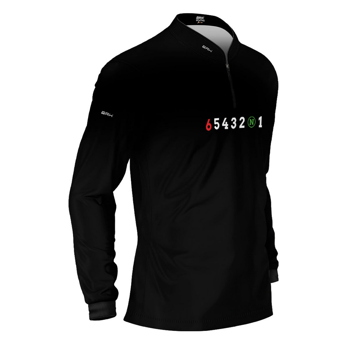 Camisa Manga Longa com Proteção UV50 Brk Preto Lisa 6 Marchas