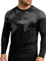 Camisa Segunda Pele com Proteção UV50 Brk Preto Mapa Mundi 6 Marchas