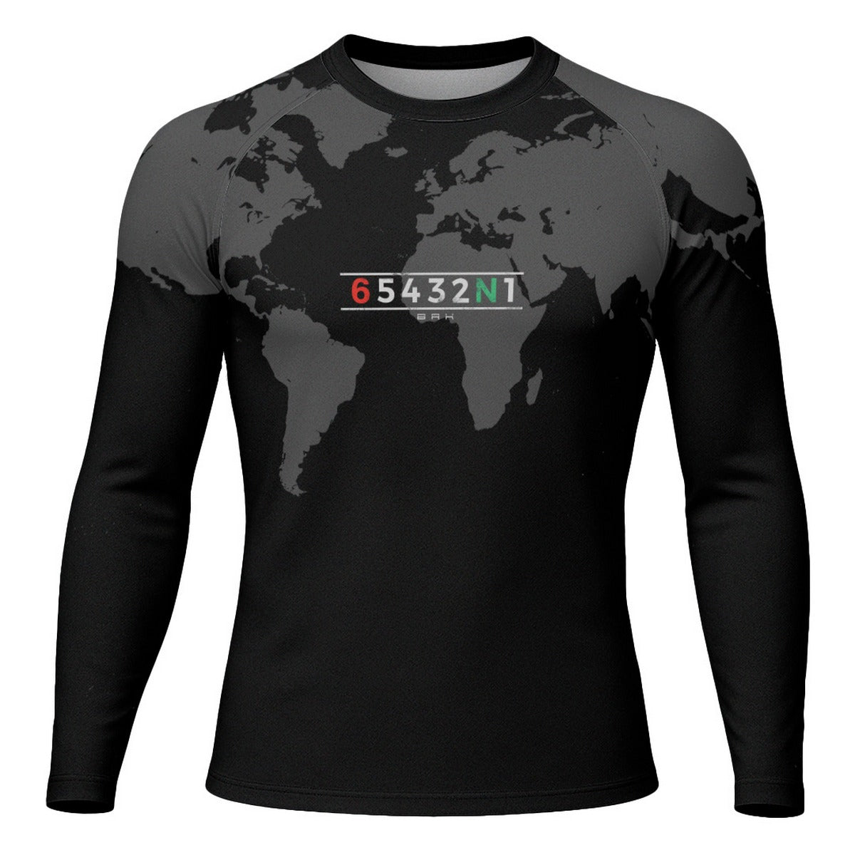 Camisa Segunda Pele com Proteção UV50 Brk Preto Mapa Mundi 6 Marchas