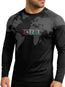 Camisa Segunda Pele com Proteção UV50 Brk Preto Mapa Mundi 5 Marchas