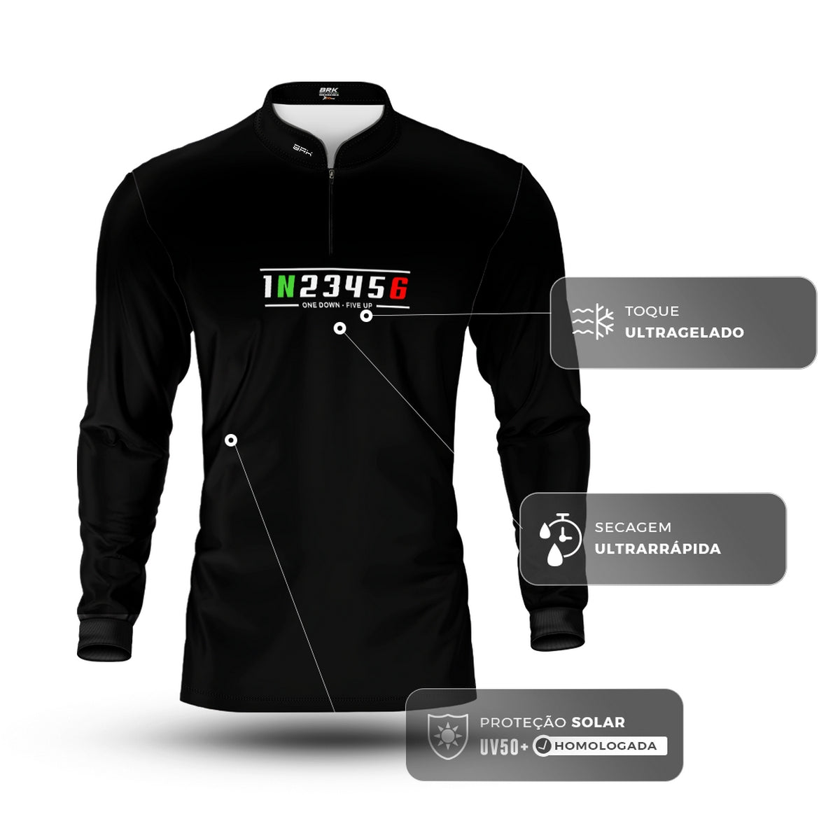 Camisa Manga Longa Brk Marchas One Down Five Up com Proteção UV50