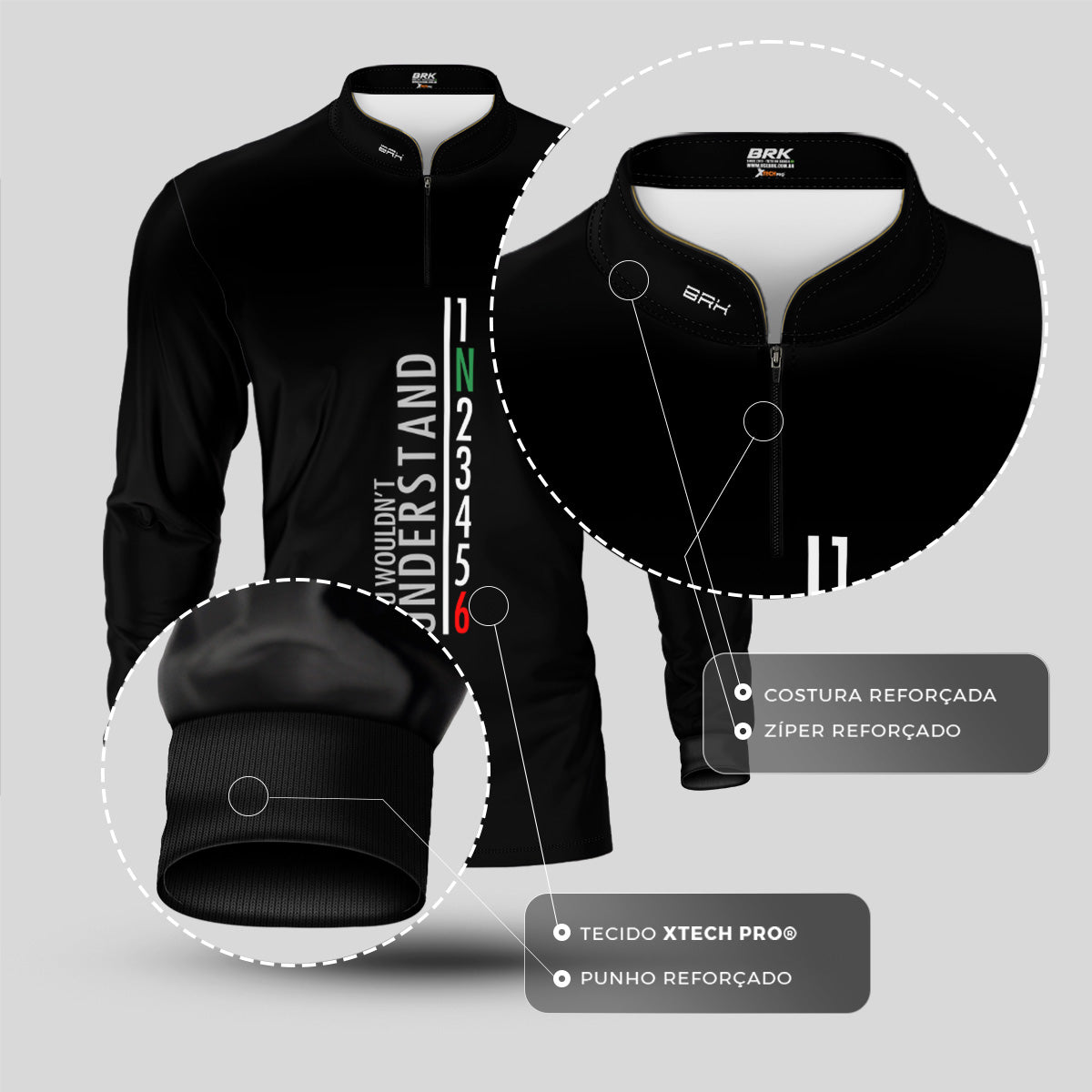 Camisa Manga Longa Brk Você Não Entenderia com Proteção UV50