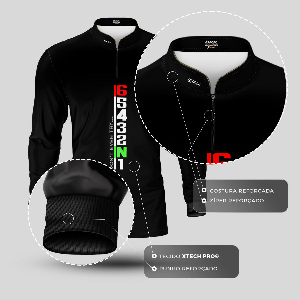 Camisa Manga Longa Brk Nem Tenta com Proteção UV50