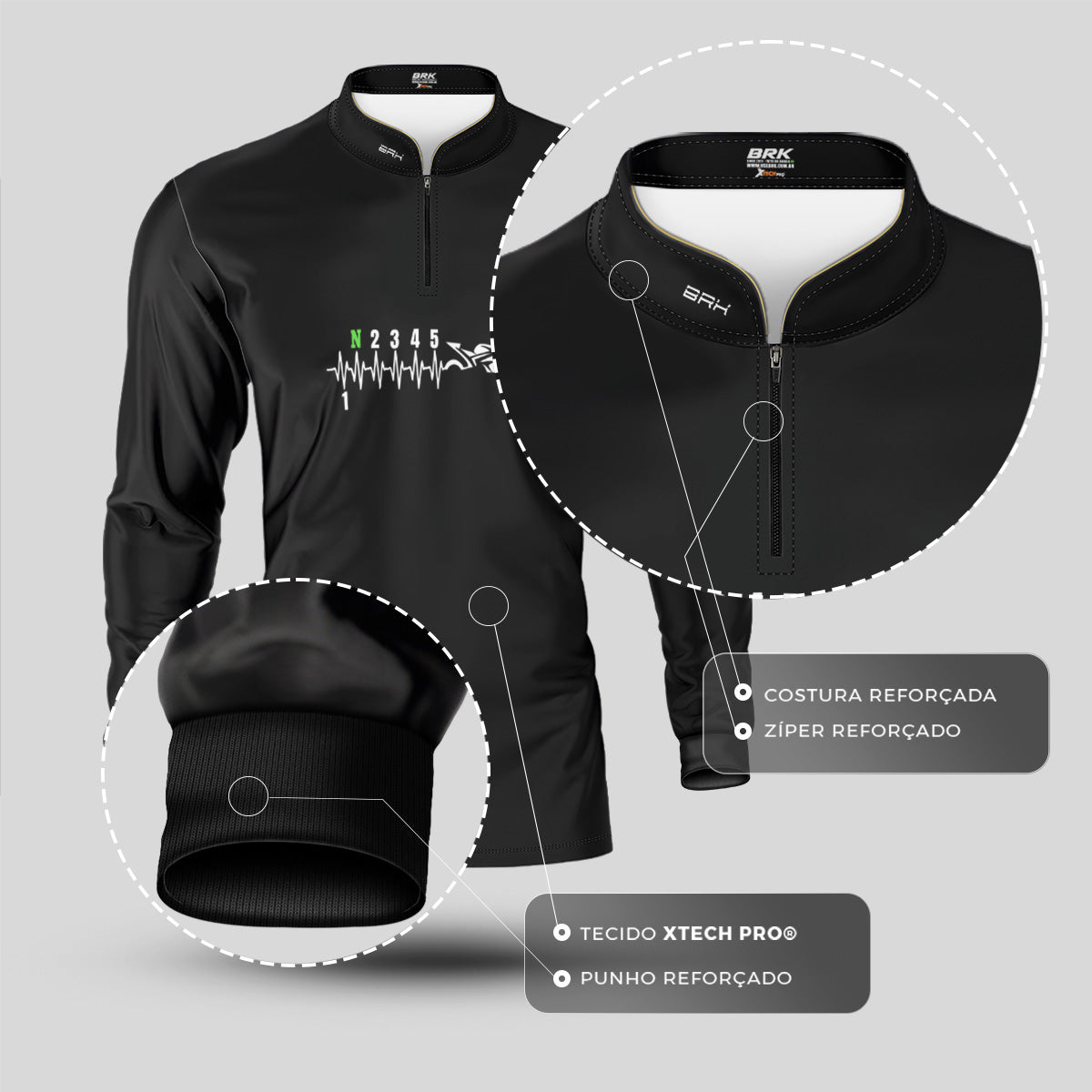 Camisa Manga Longa Brk Marchas e Batimentos com Proteção UV50