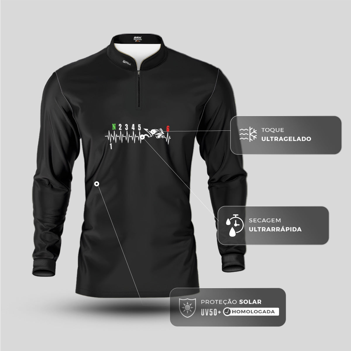 Camisa Manga Longa Brk Marchas e Batimentos com Proteção UV50