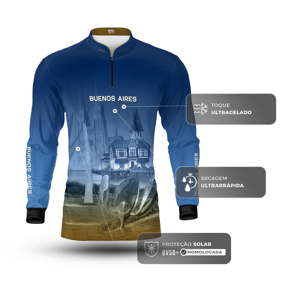 Camisa de Expedição Brk Viagem a Buenos Aires com Proteção UV50