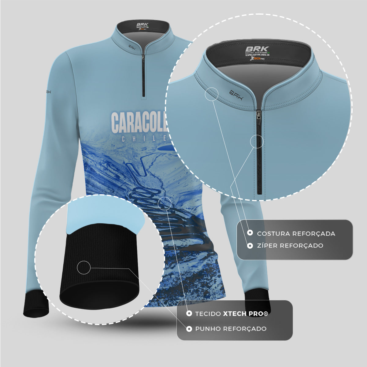 Camisa Feminina Brk Chile Estrada Los Caracoles com Proteção UV50+