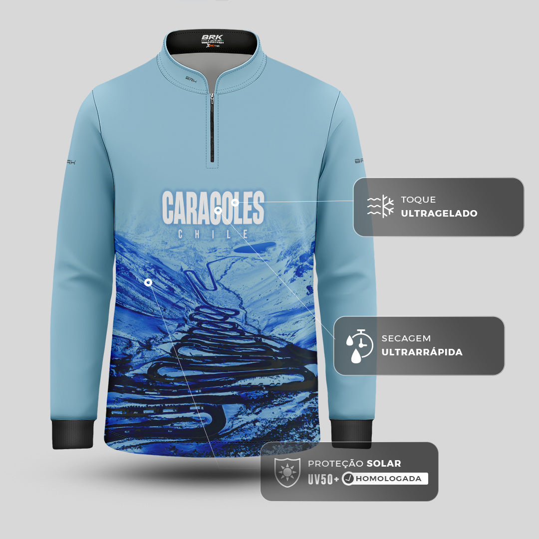 Camisa Infantil Brk Chile Estrada Los Caracoles com Proteção UV50+