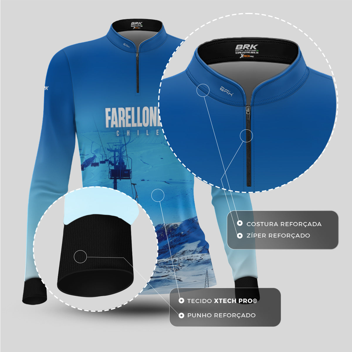 Camisa Feminina Brk Chile Farellones com Proteção UV50+