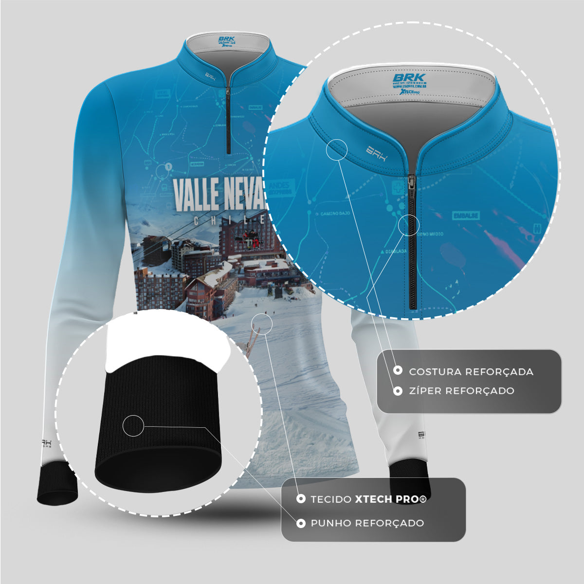 Camisa Feminina Brk Chile Valle Nevado 2 com Proteção UV50+