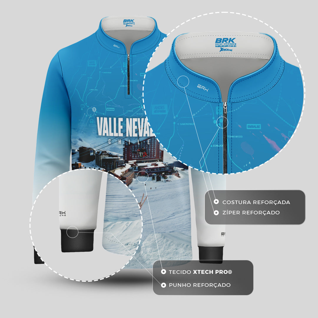 Camisa Infantil Brk Chile Valle Nevado 2 com Proteção UV50+