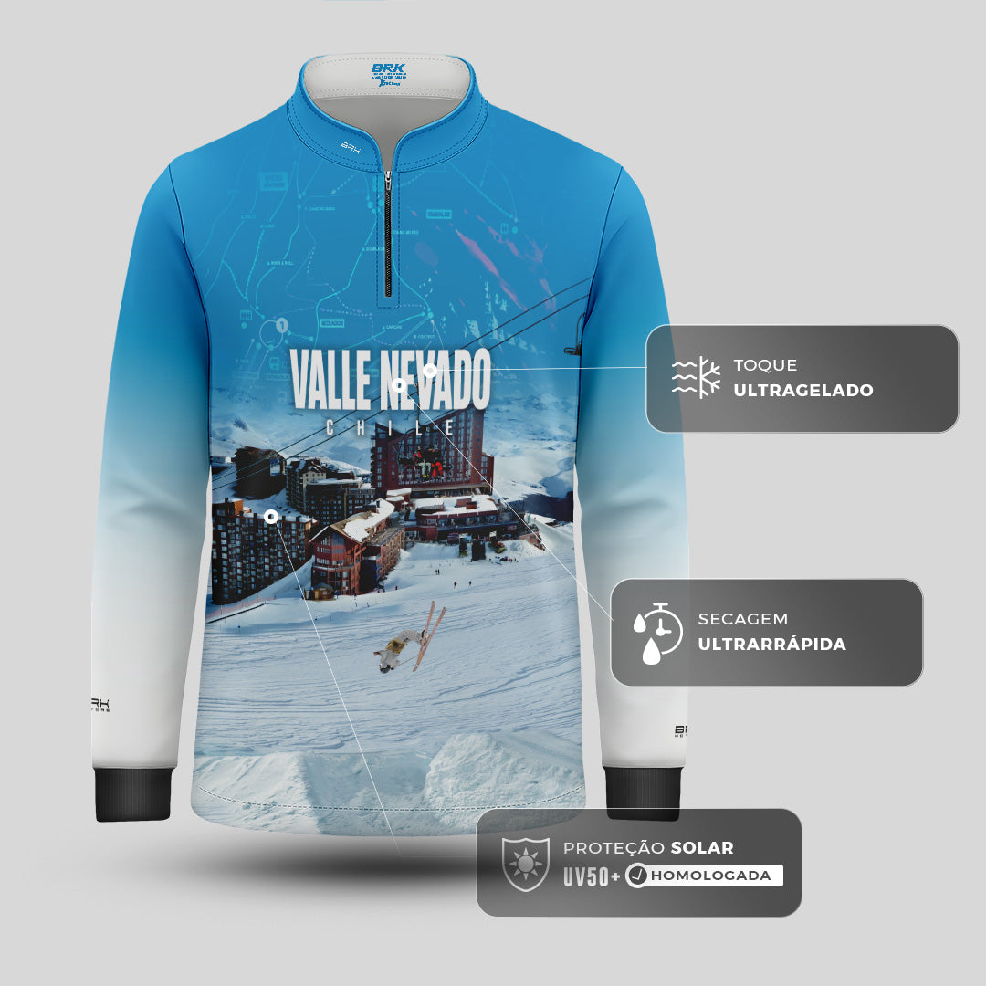 Camisa Infantil Brk Chile Valle Nevado 2 com Proteção UV50+