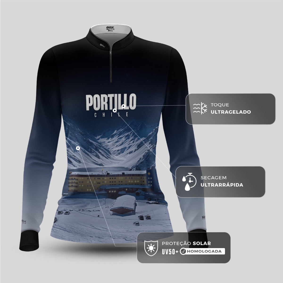 Camisa Feminina Brk Chile Portillo com Proteção UV50+