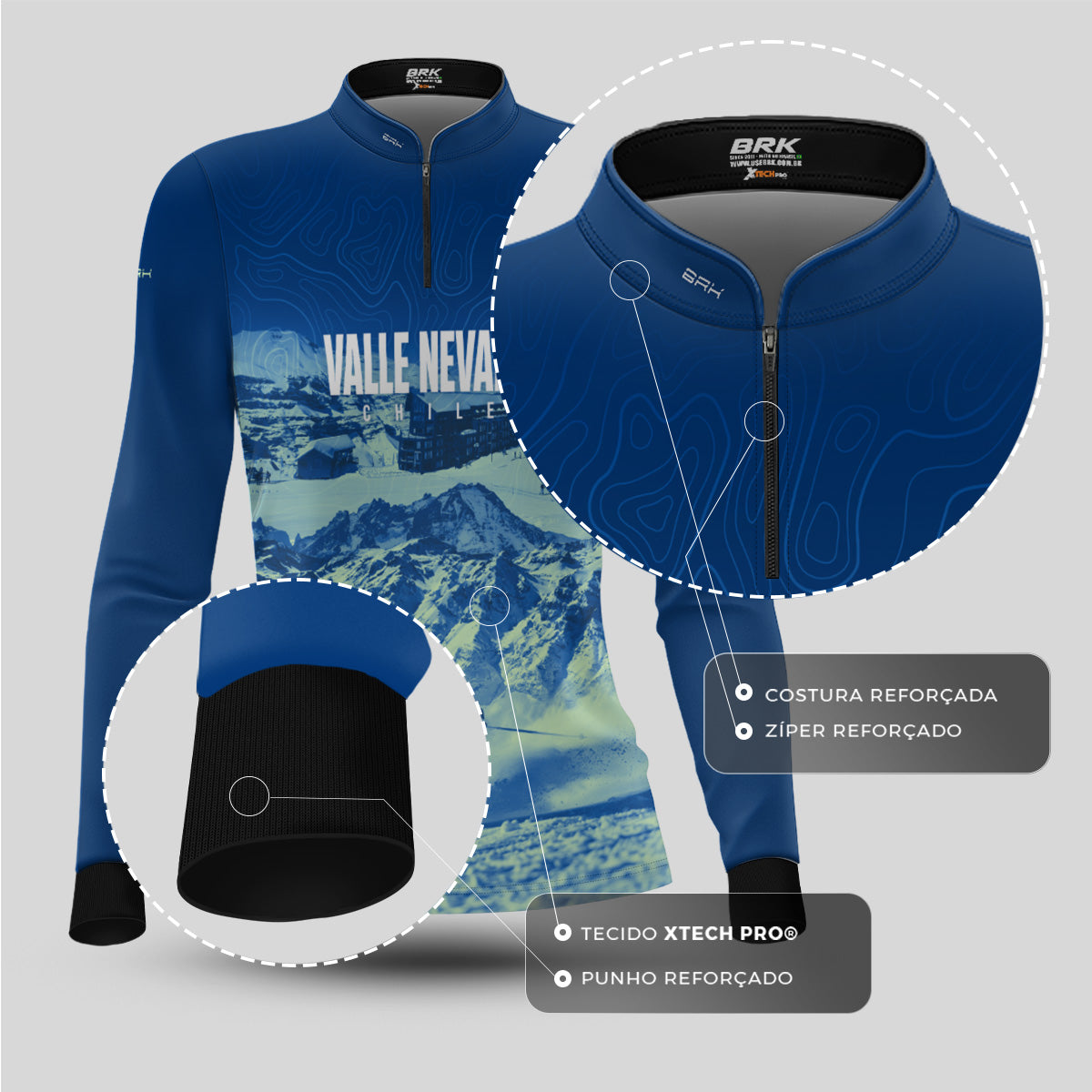 Camisa Feminina Brk Chile Valle Nevado com Proteção UV50+