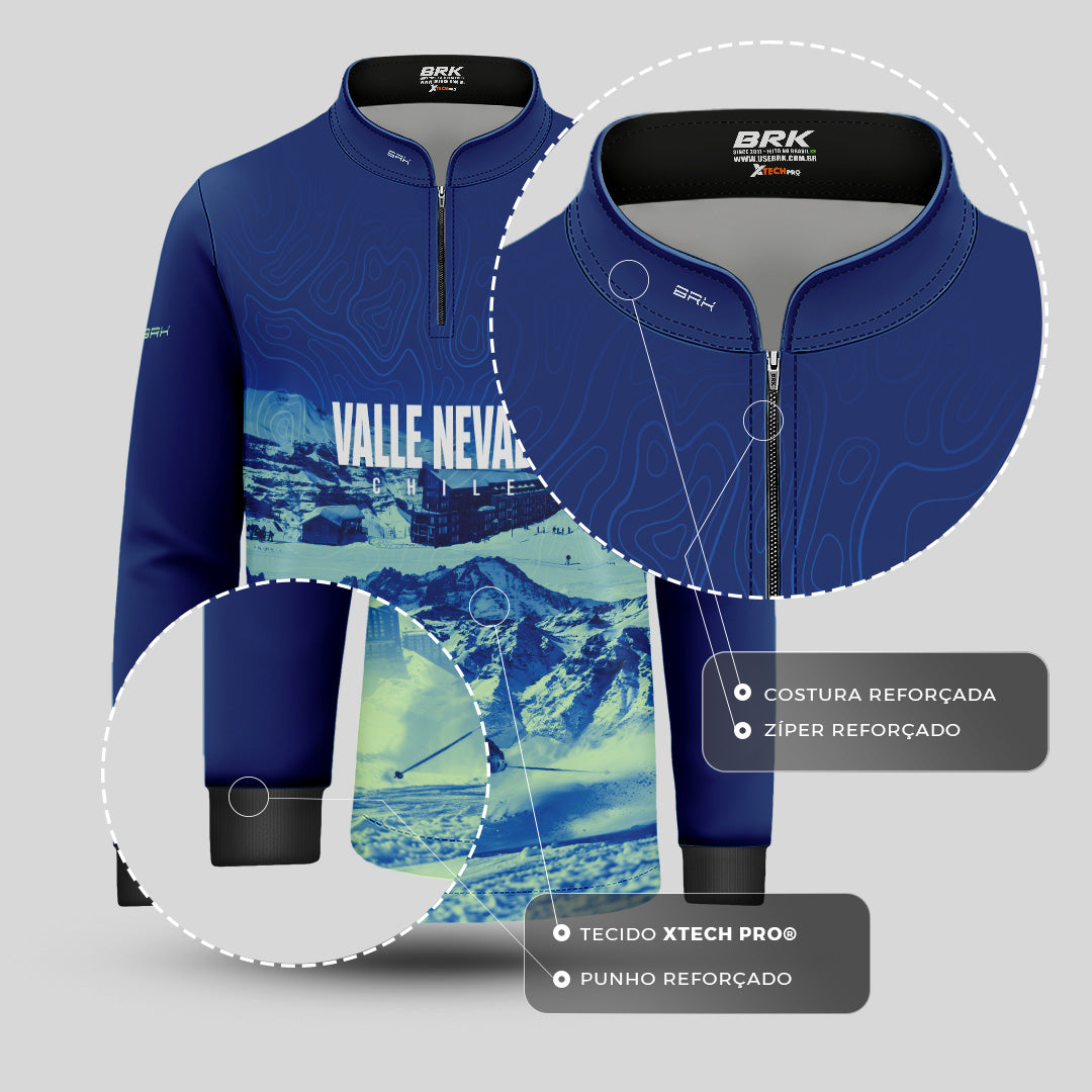 Camisa Infantil Brk Chile Valle Nevado com Proteção UV50+