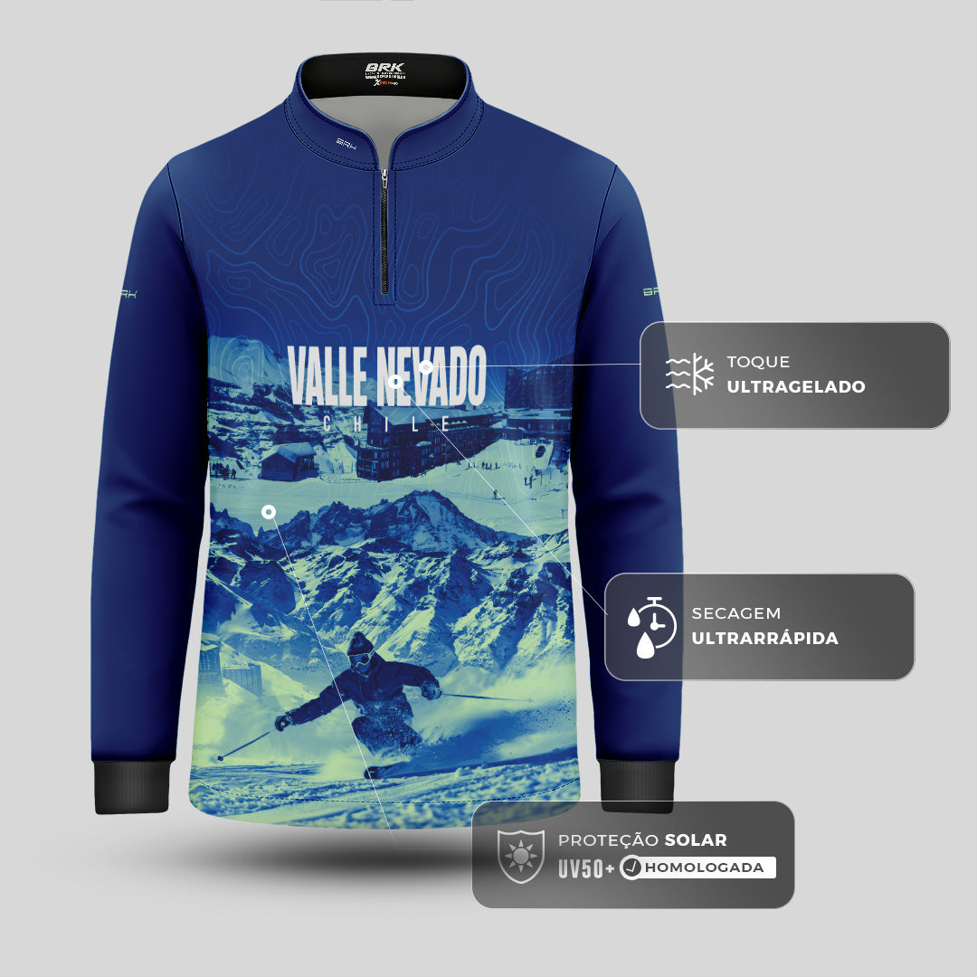 Camisa Infantil Brk Chile Valle Nevado com Proteção UV50+