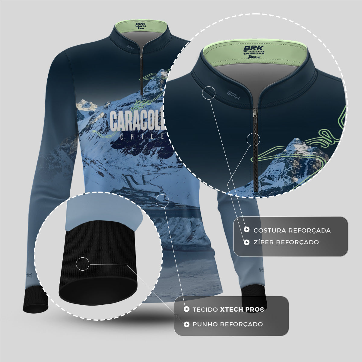 Camisa Feminina Brk Chile Estrada Los Caracoles 2 com Proteção UV50+